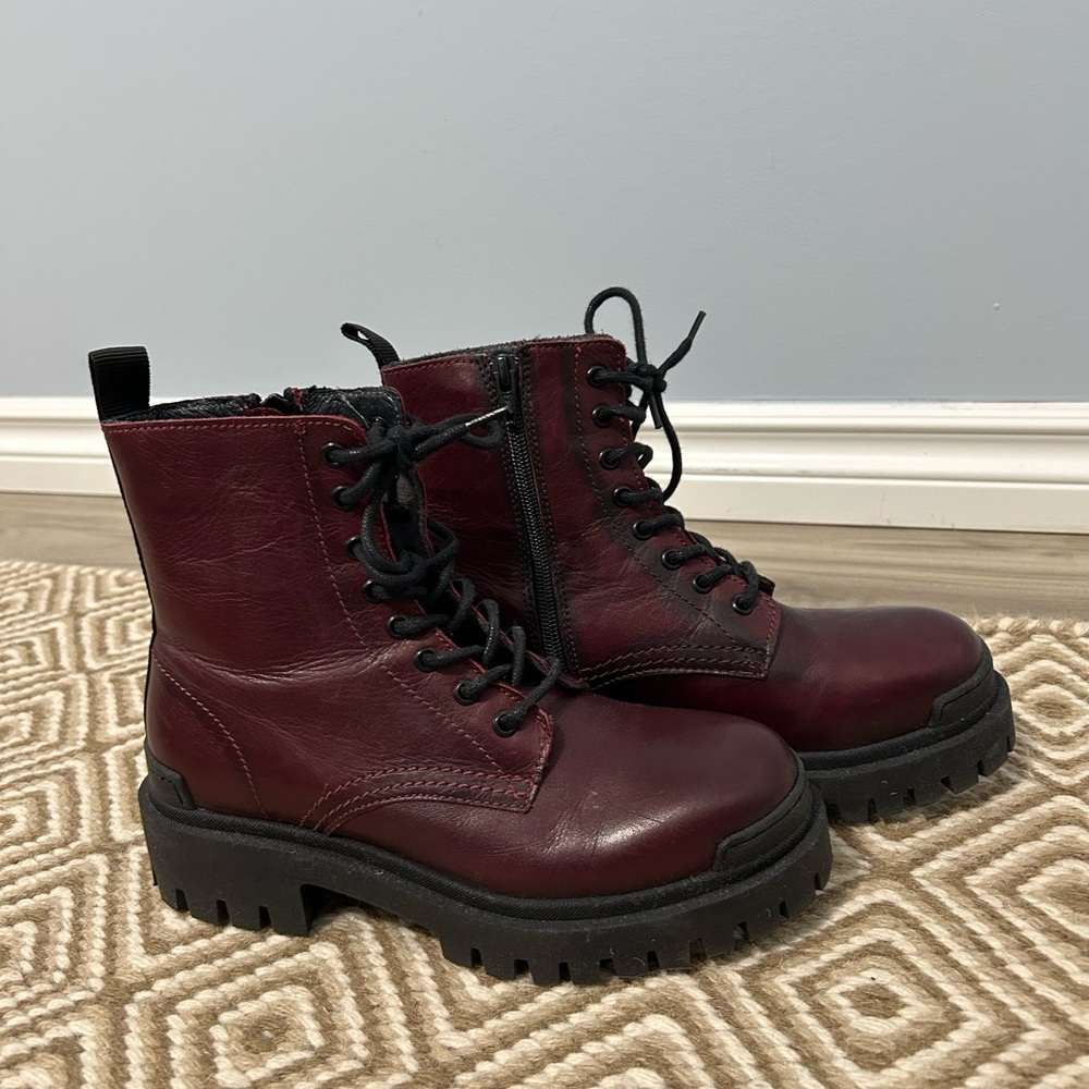 Miz Mooz burgundy Combat Boots